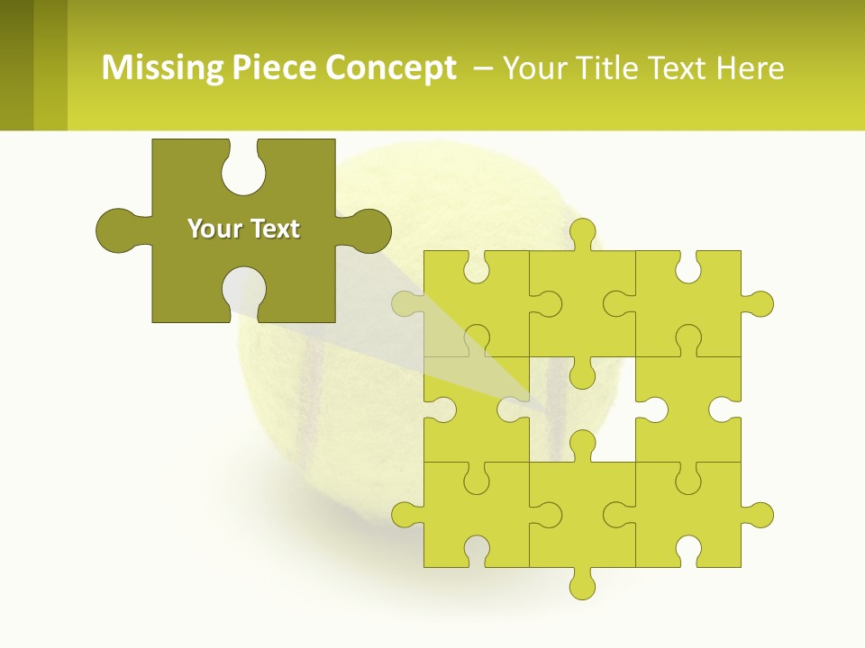 A Yellow Tennis Ball On A White Background PowerPoint Template