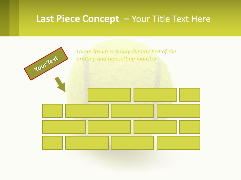 A Yellow Tennis Ball On A White Background PowerPoint Template