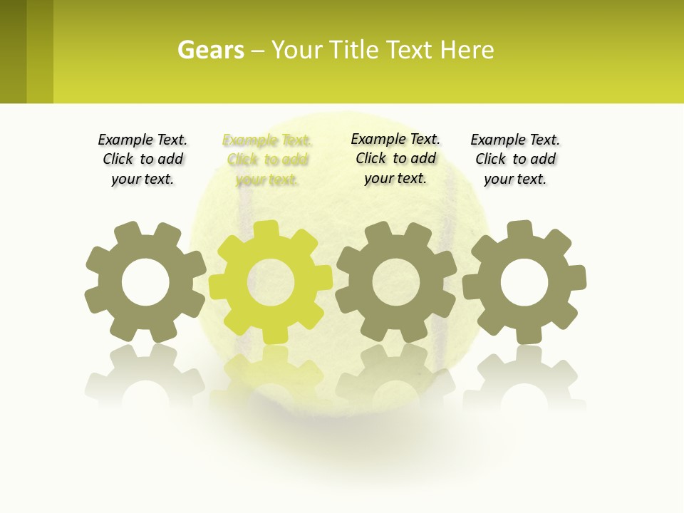 A Yellow Tennis Ball On A White Background PowerPoint Template