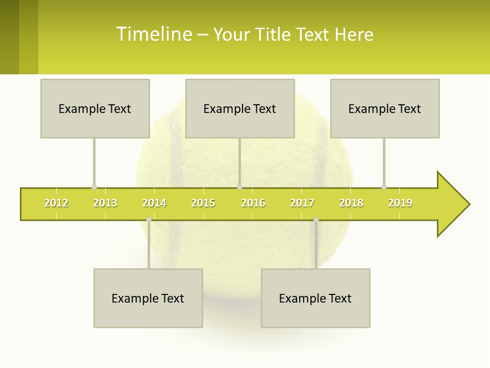 A Yellow Tennis Ball On A White Background PowerPoint Template