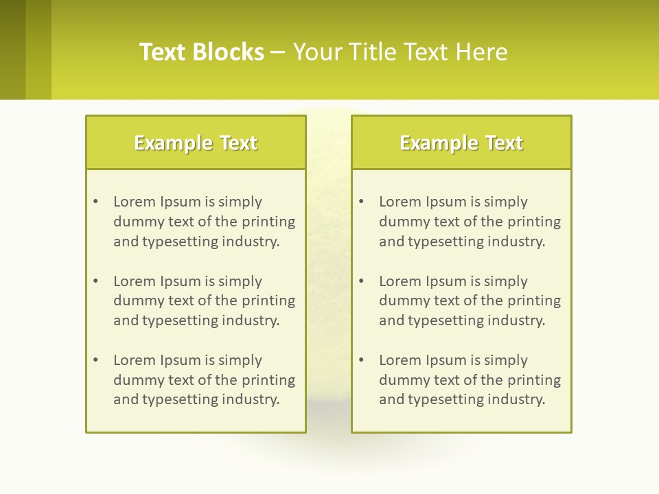 A Yellow Tennis Ball On A White Background PowerPoint Template