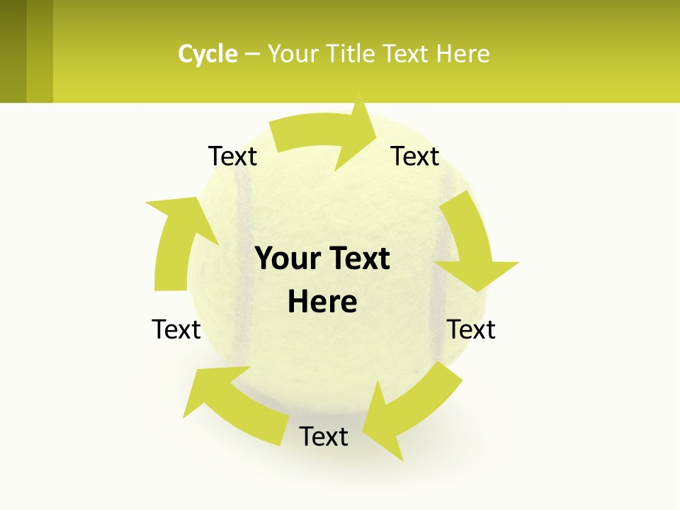 A Yellow Tennis Ball On A White Background PowerPoint Template