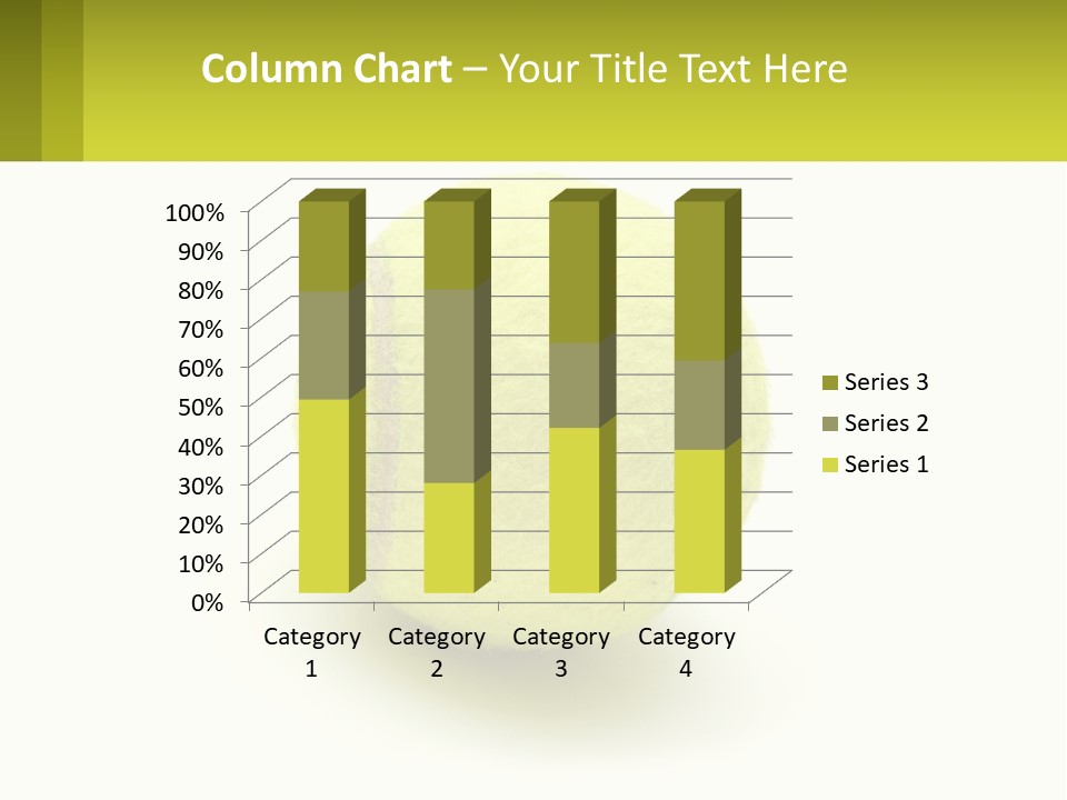 A Yellow Tennis Ball On A White Background PowerPoint Template