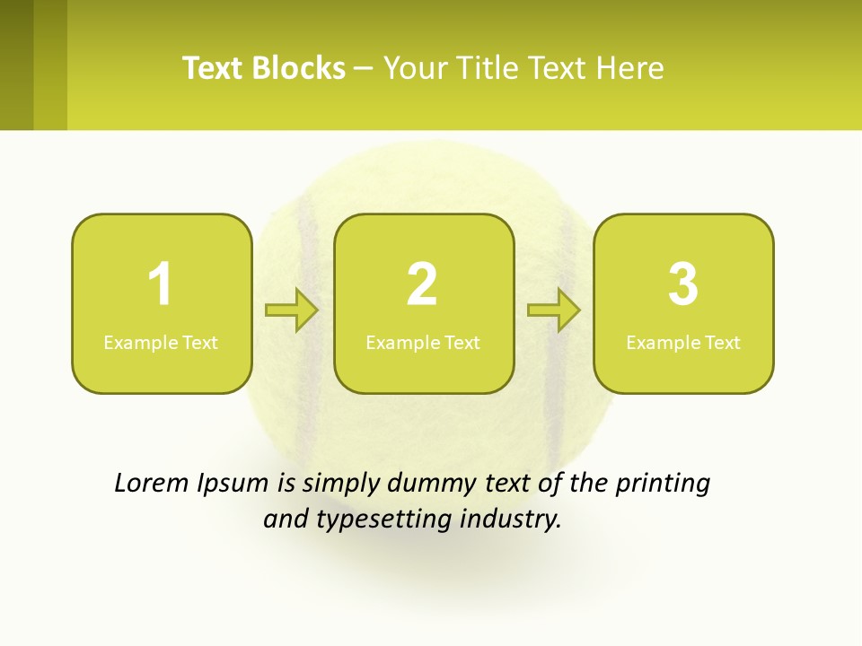 A Yellow Tennis Ball On A White Background PowerPoint Template