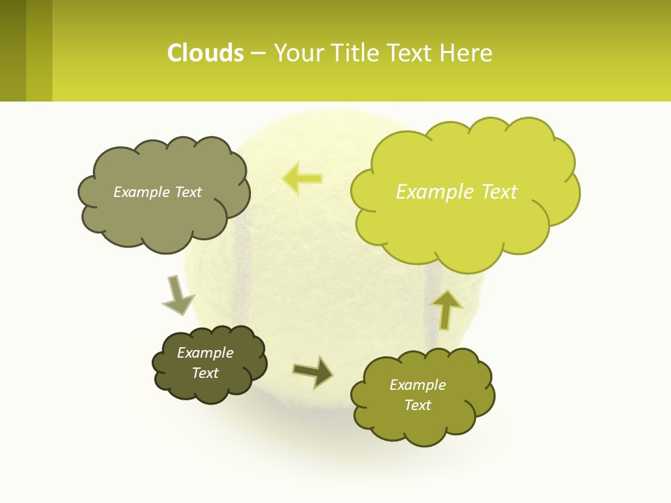 A Yellow Tennis Ball On A White Background PowerPoint Template