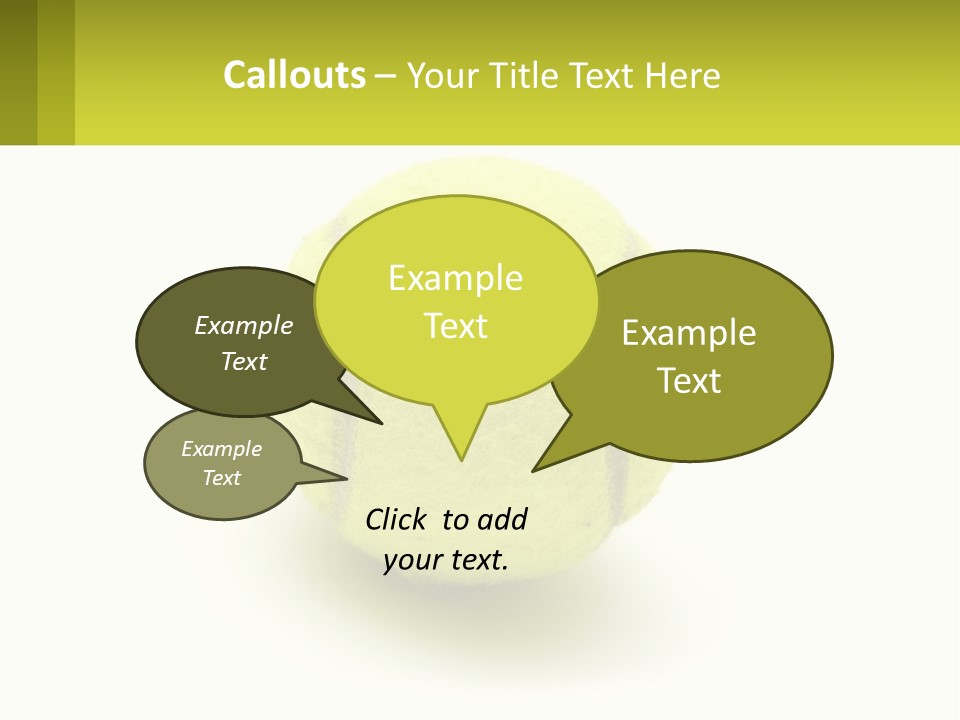 A Yellow Tennis Ball On A White Background PowerPoint Template