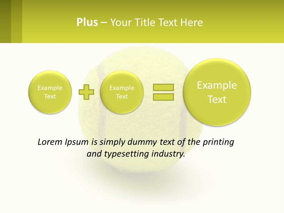 A Yellow Tennis Ball On A White Background PowerPoint Template