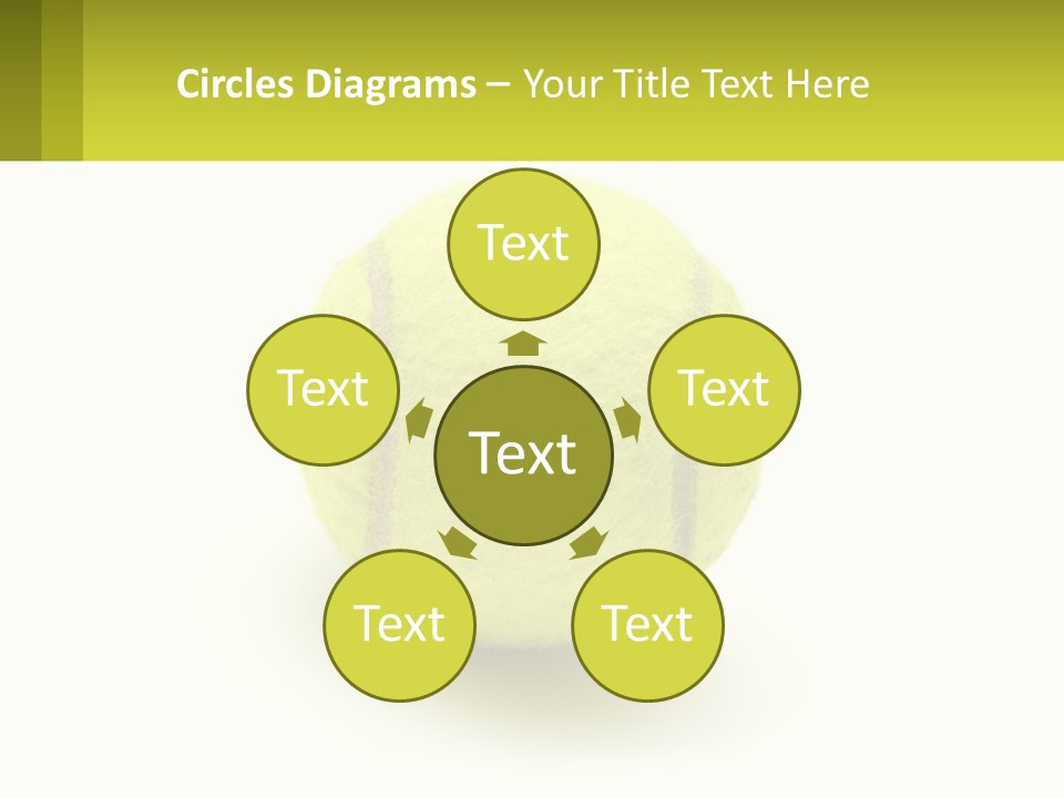 A Yellow Tennis Ball On A White Background PowerPoint Template