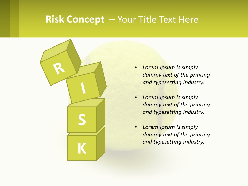 A Yellow Tennis Ball On A White Background PowerPoint Template