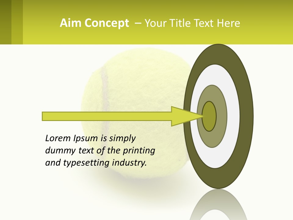 A Yellow Tennis Ball On A White Background PowerPoint Template