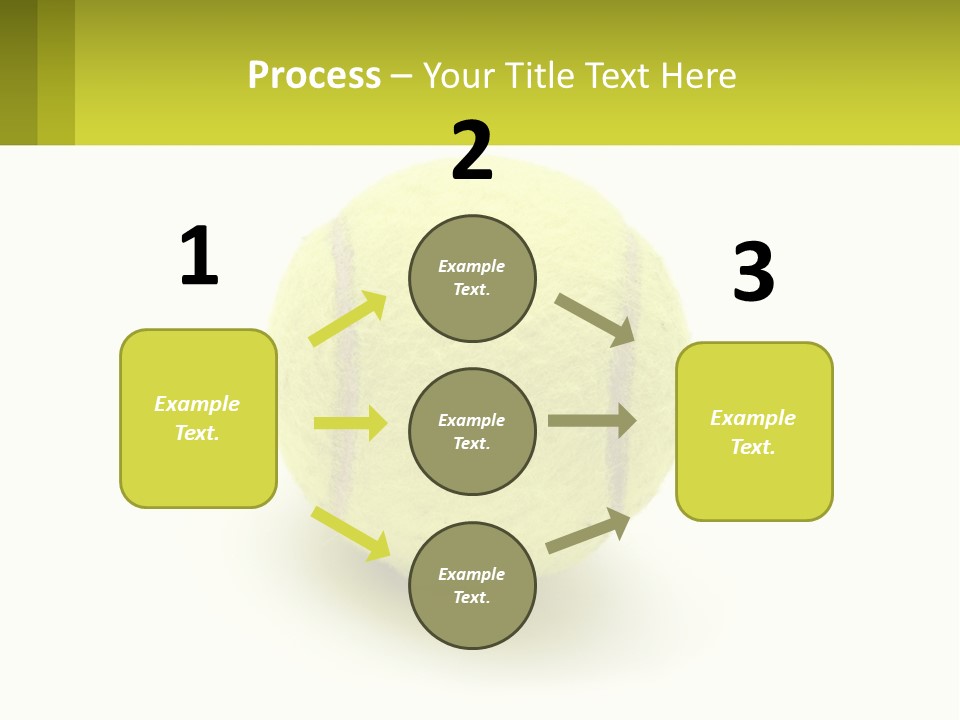 A Yellow Tennis Ball On A White Background PowerPoint Template