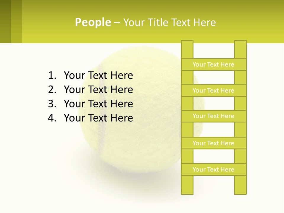 A Yellow Tennis Ball On A White Background PowerPoint Template