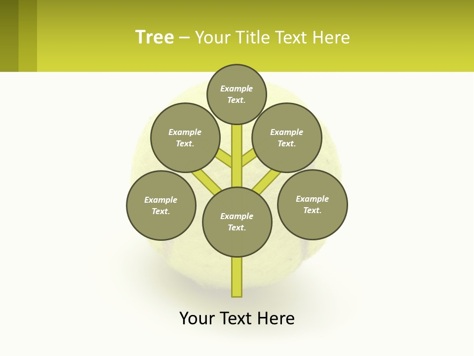 A Yellow Tennis Ball On A White Background PowerPoint Template