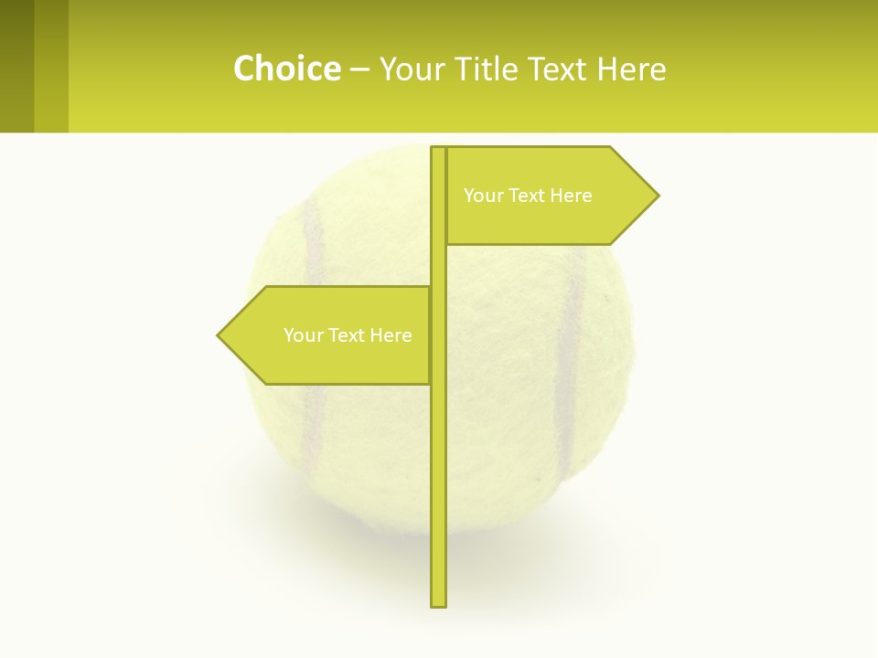 A Yellow Tennis Ball On A White Background PowerPoint Template