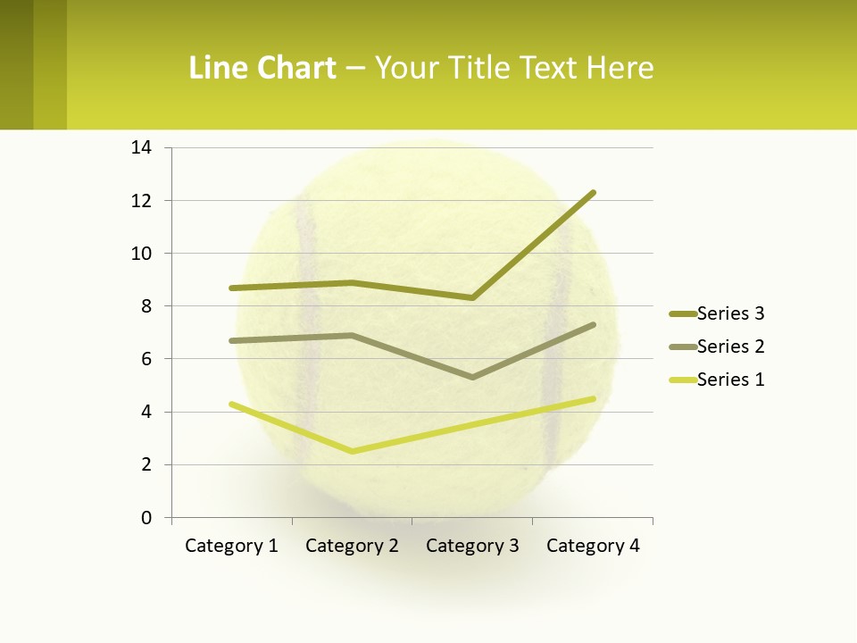 A Yellow Tennis Ball On A White Background PowerPoint Template
