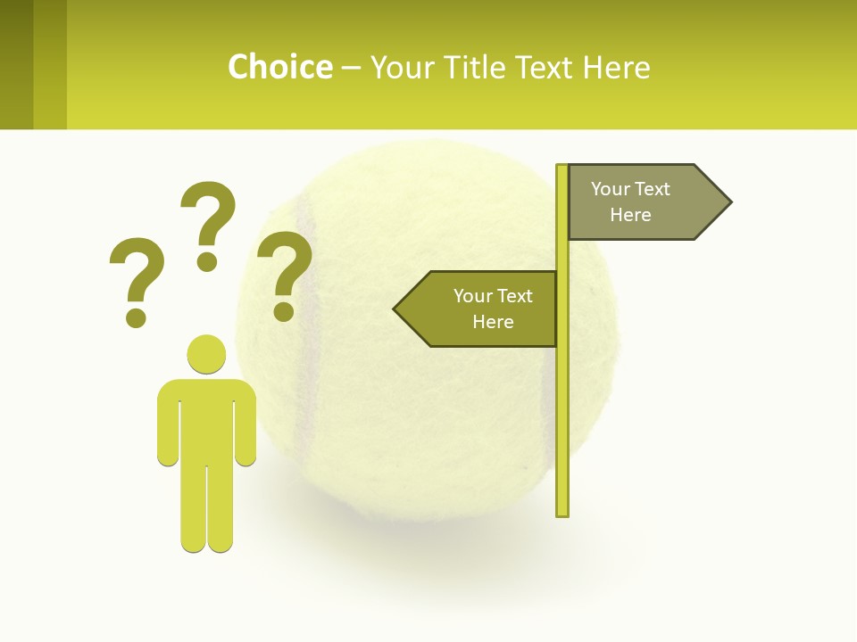 A Yellow Tennis Ball On A White Background PowerPoint Template
