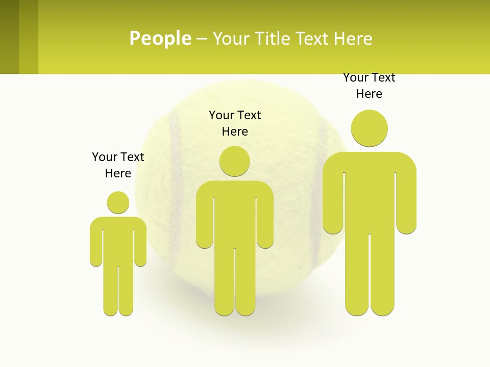 A Yellow Tennis Ball On A White Background PowerPoint Template