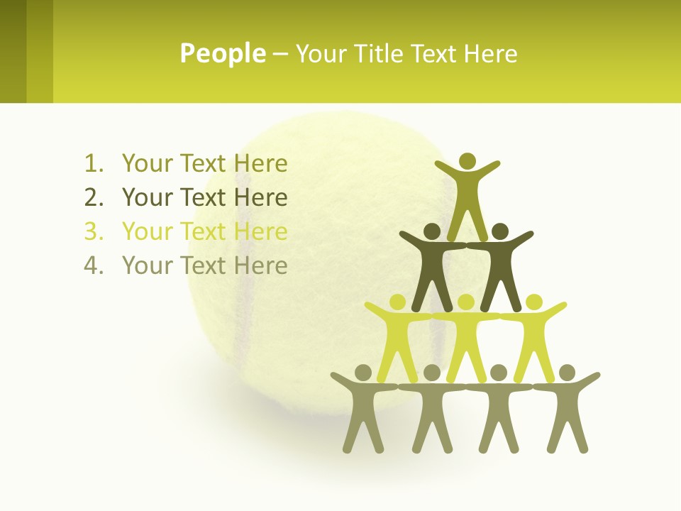 A Yellow Tennis Ball On A White Background PowerPoint Template