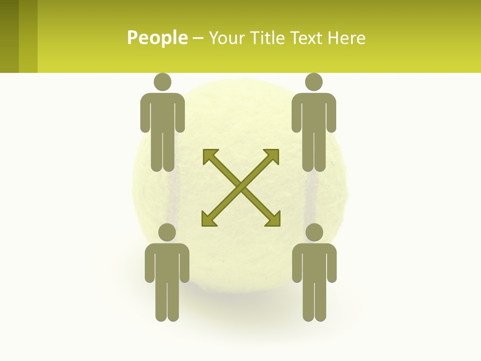 A Yellow Tennis Ball On A White Background PowerPoint Template