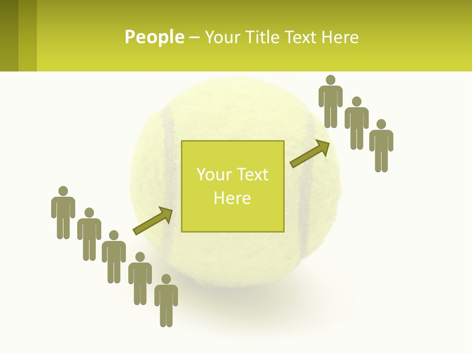 A Yellow Tennis Ball On A White Background PowerPoint Template