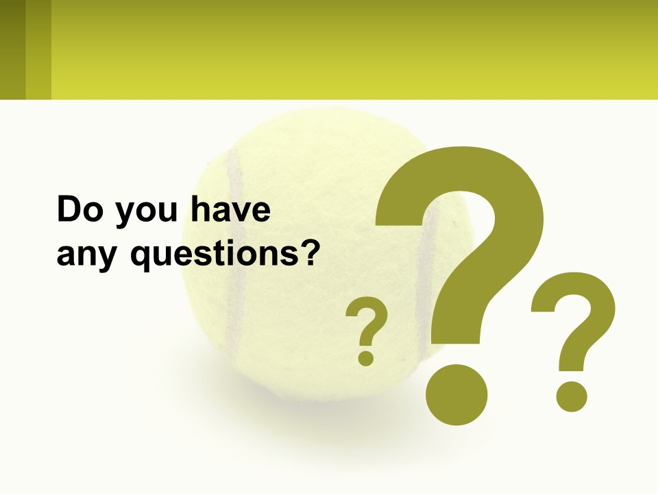 A Yellow Tennis Ball On A White Background PowerPoint Template