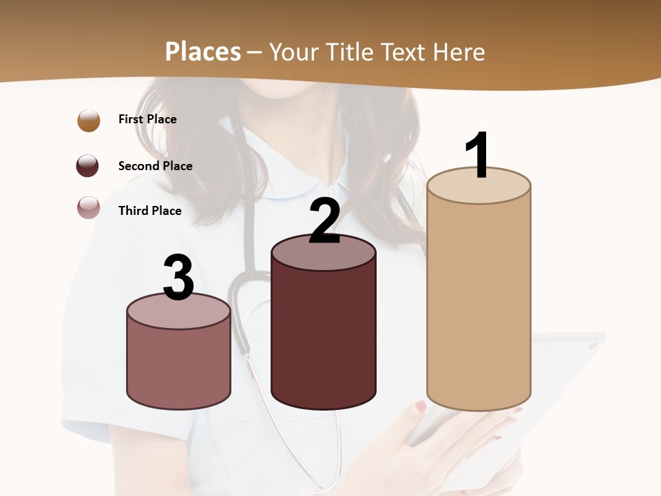 A Woman Doctor With A Stethoscope In Her Hand PowerPoint Template