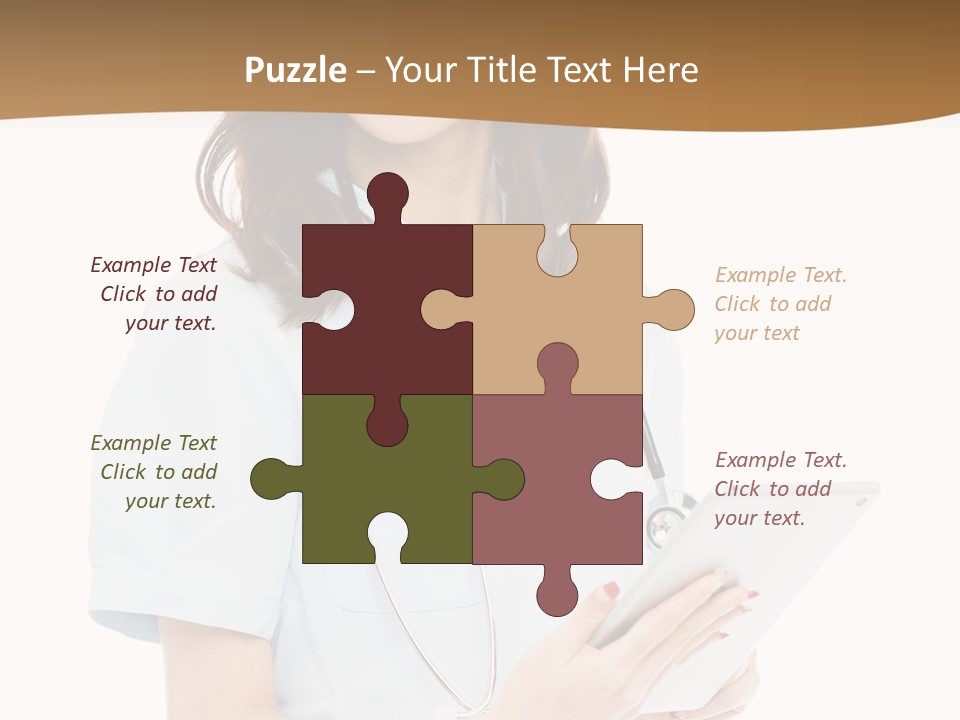 A Woman Doctor With A Stethoscope In Her Hand PowerPoint Template