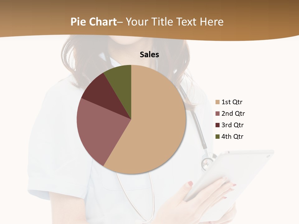 A Woman Doctor With A Stethoscope In Her Hand PowerPoint Template