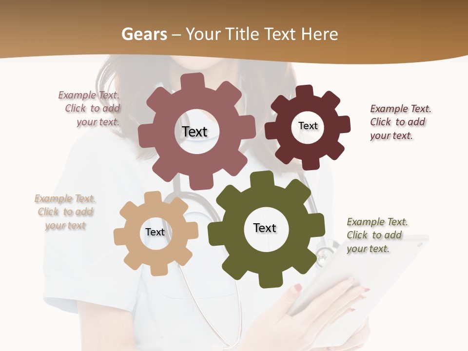 A Woman Doctor With A Stethoscope In Her Hand PowerPoint Template