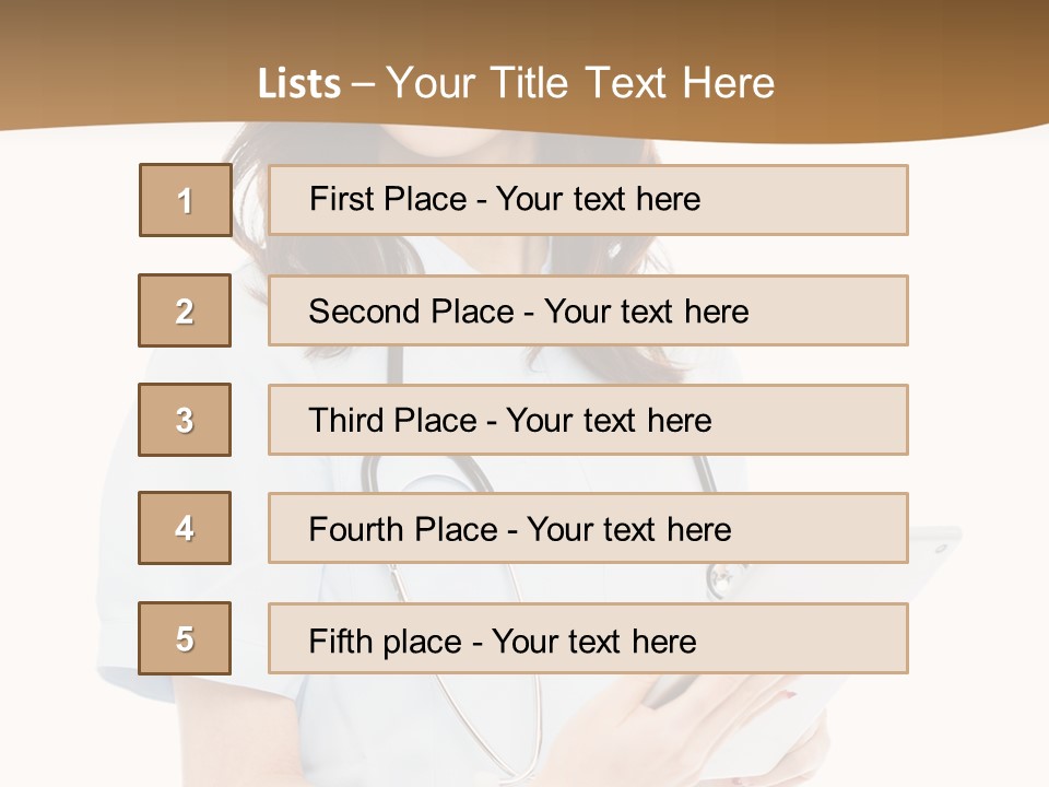 A Woman Doctor With A Stethoscope In Her Hand PowerPoint Template