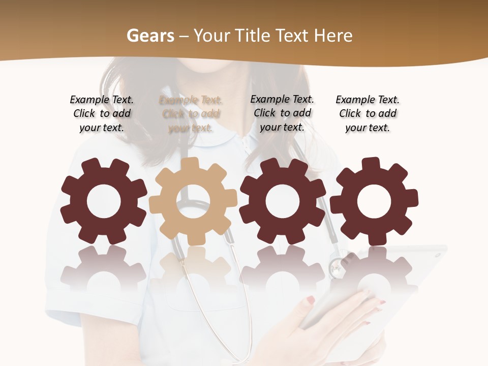 A Woman Doctor With A Stethoscope In Her Hand PowerPoint Template