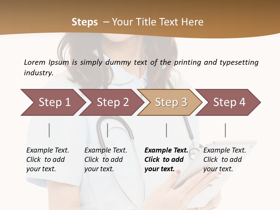 A Woman Doctor With A Stethoscope In Her Hand PowerPoint Template