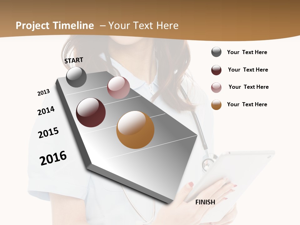 A Woman Doctor With A Stethoscope In Her Hand PowerPoint Template