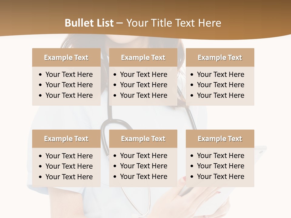 A Woman Doctor With A Stethoscope In Her Hand PowerPoint Template