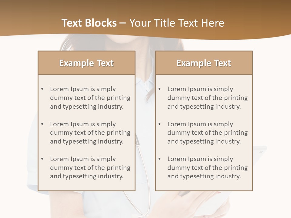 A Woman Doctor With A Stethoscope In Her Hand PowerPoint Template