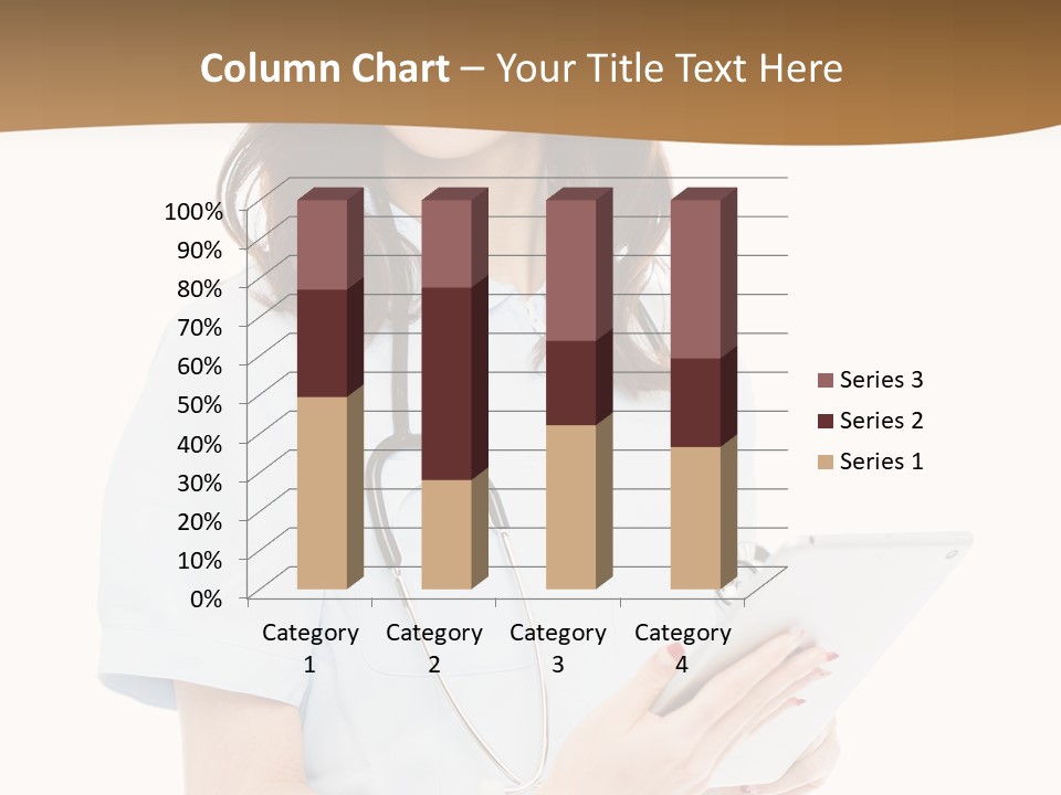 A Woman Doctor With A Stethoscope In Her Hand PowerPoint Template