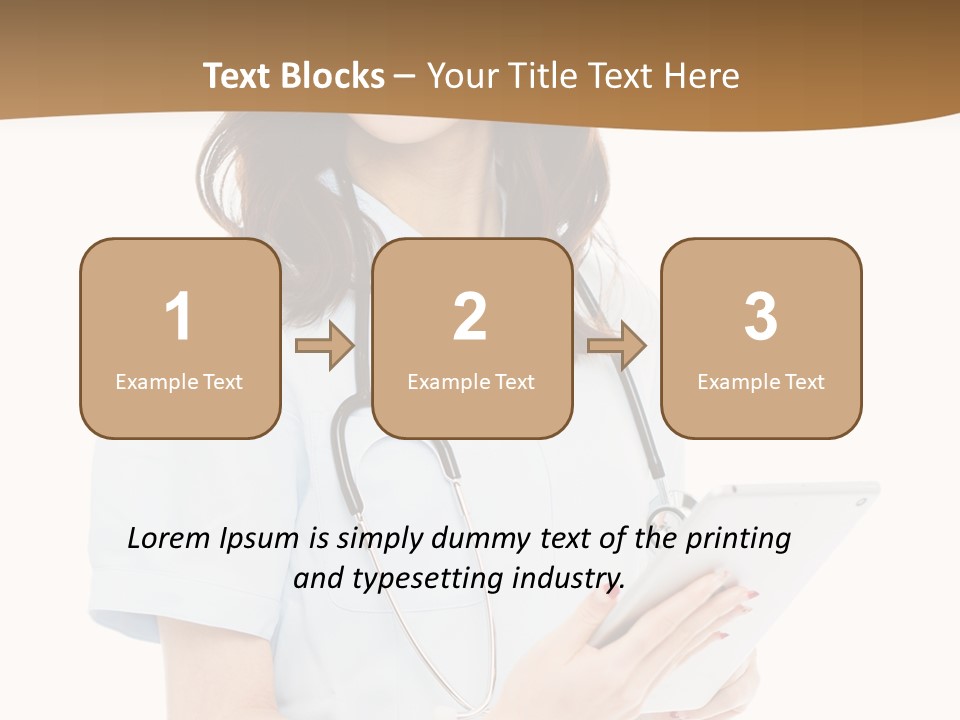 A Woman Doctor With A Stethoscope In Her Hand PowerPoint Template