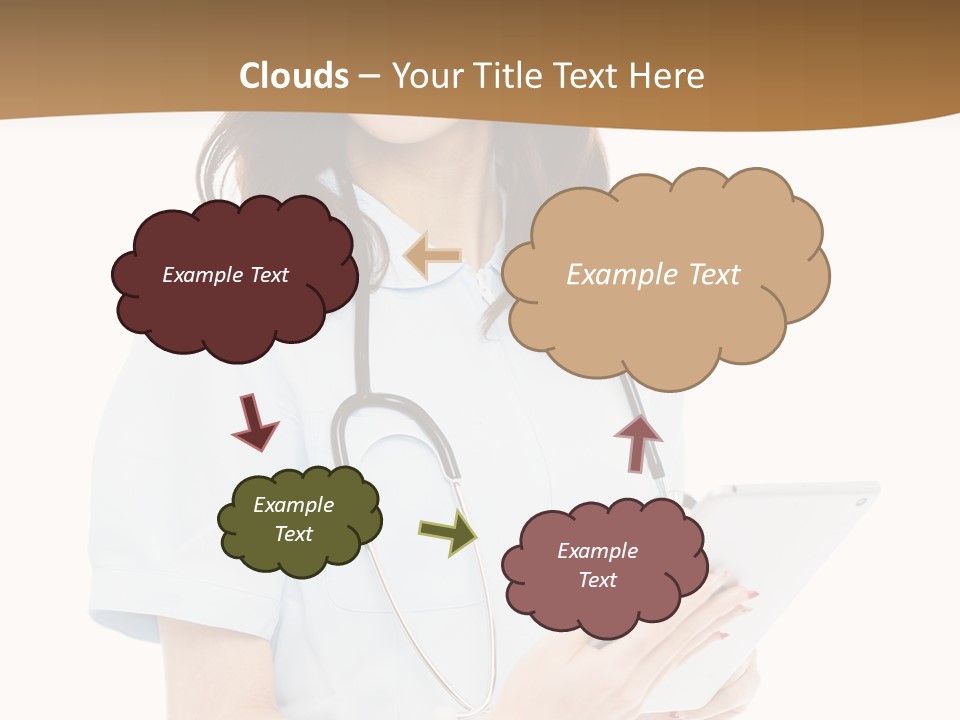 A Woman Doctor With A Stethoscope In Her Hand PowerPoint Template