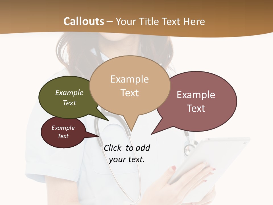 A Woman Doctor With A Stethoscope In Her Hand PowerPoint Template