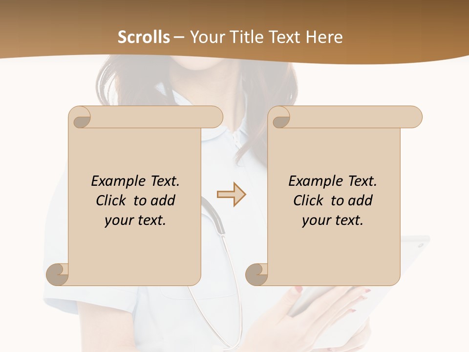 A Woman Doctor With A Stethoscope In Her Hand PowerPoint Template