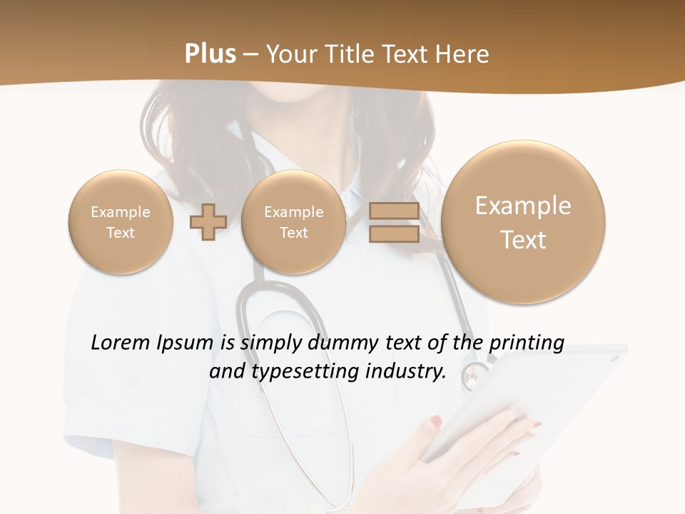 A Woman Doctor With A Stethoscope In Her Hand PowerPoint Template
