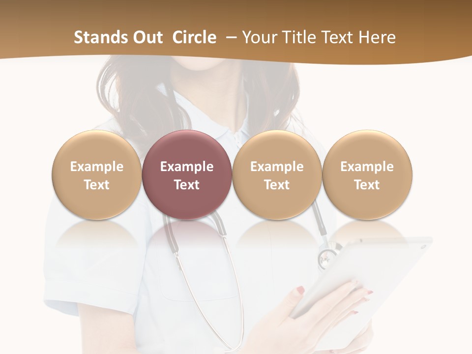 A Woman Doctor With A Stethoscope In Her Hand PowerPoint Template