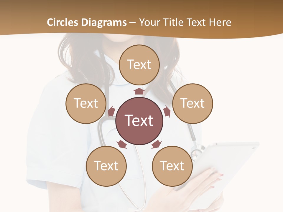 A Woman Doctor With A Stethoscope In Her Hand PowerPoint Template