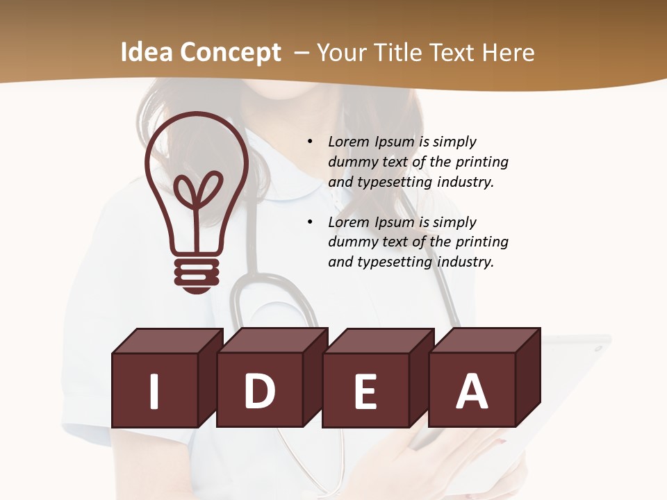 A Woman Doctor With A Stethoscope In Her Hand PowerPoint Template