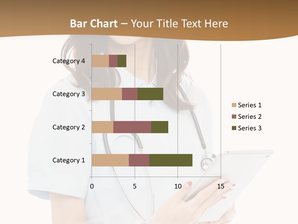 A Woman Doctor With A Stethoscope In Her Hand PowerPoint Template