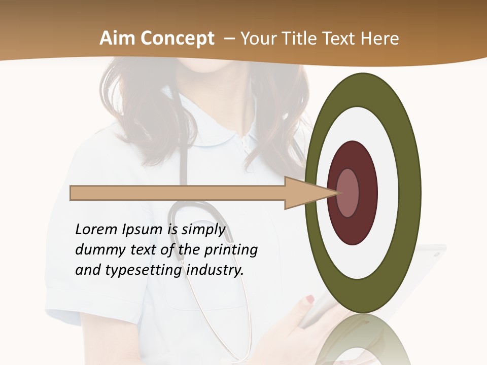 A Woman Doctor With A Stethoscope In Her Hand PowerPoint Template