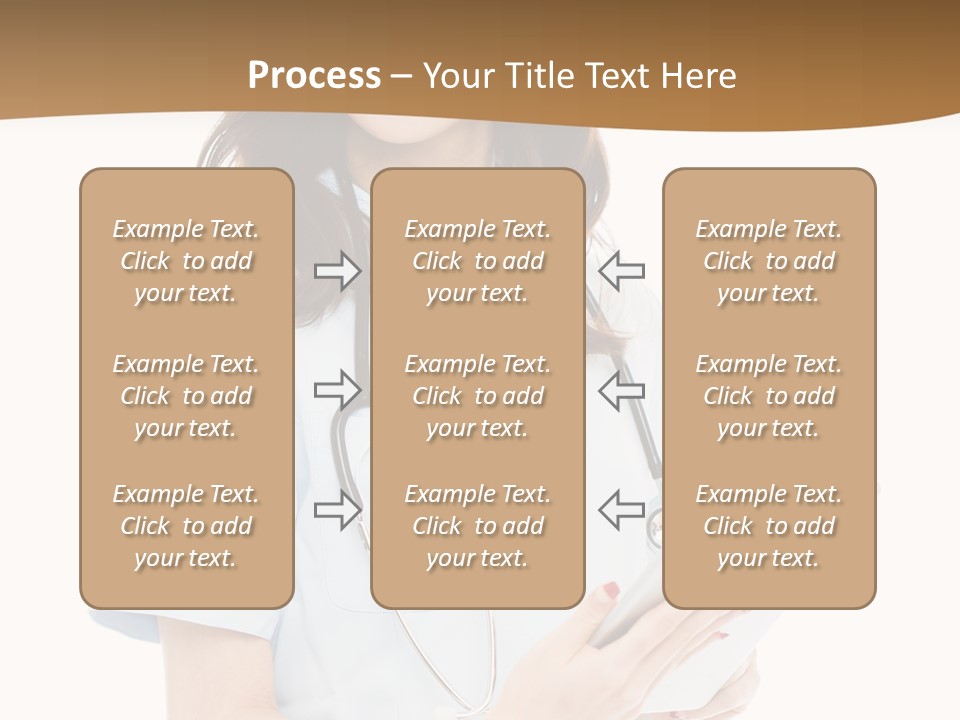 A Woman Doctor With A Stethoscope In Her Hand PowerPoint Template