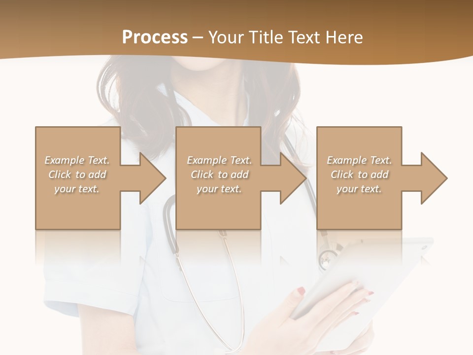 A Woman Doctor With A Stethoscope In Her Hand PowerPoint Template