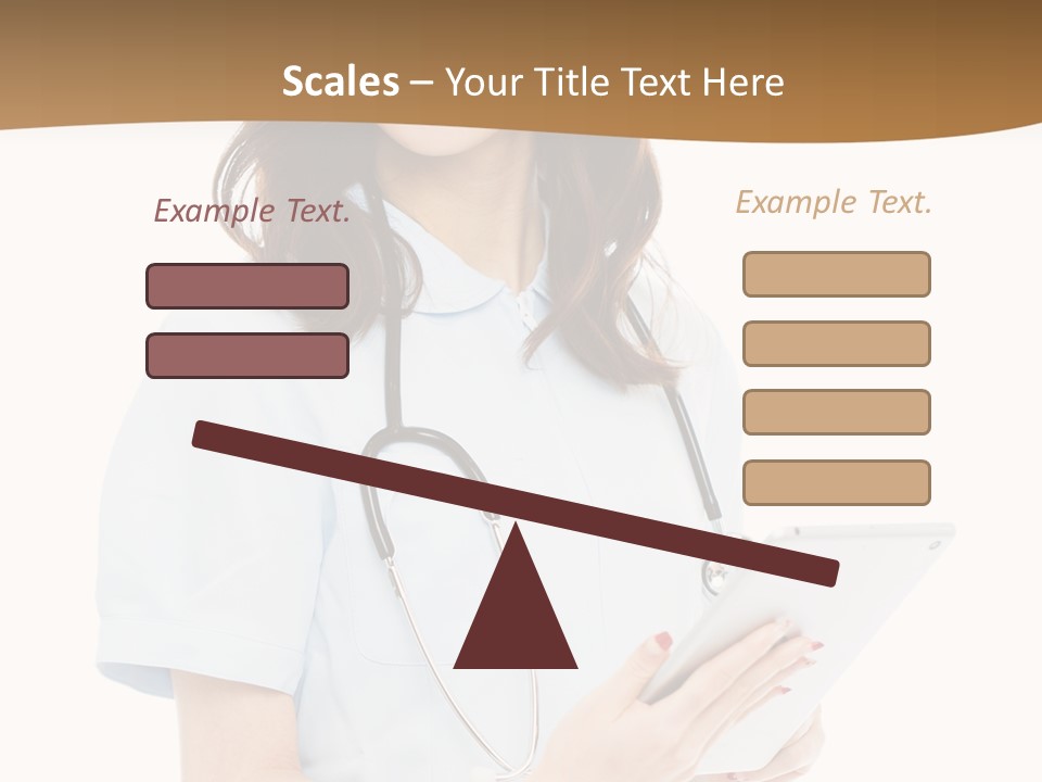 A Woman Doctor With A Stethoscope In Her Hand PowerPoint Template