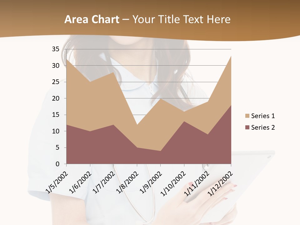 A Woman Doctor With A Stethoscope In Her Hand PowerPoint Template